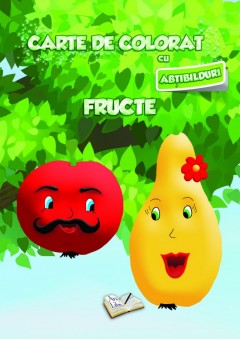 Carte de colorat cu abtibilduri - Fructe